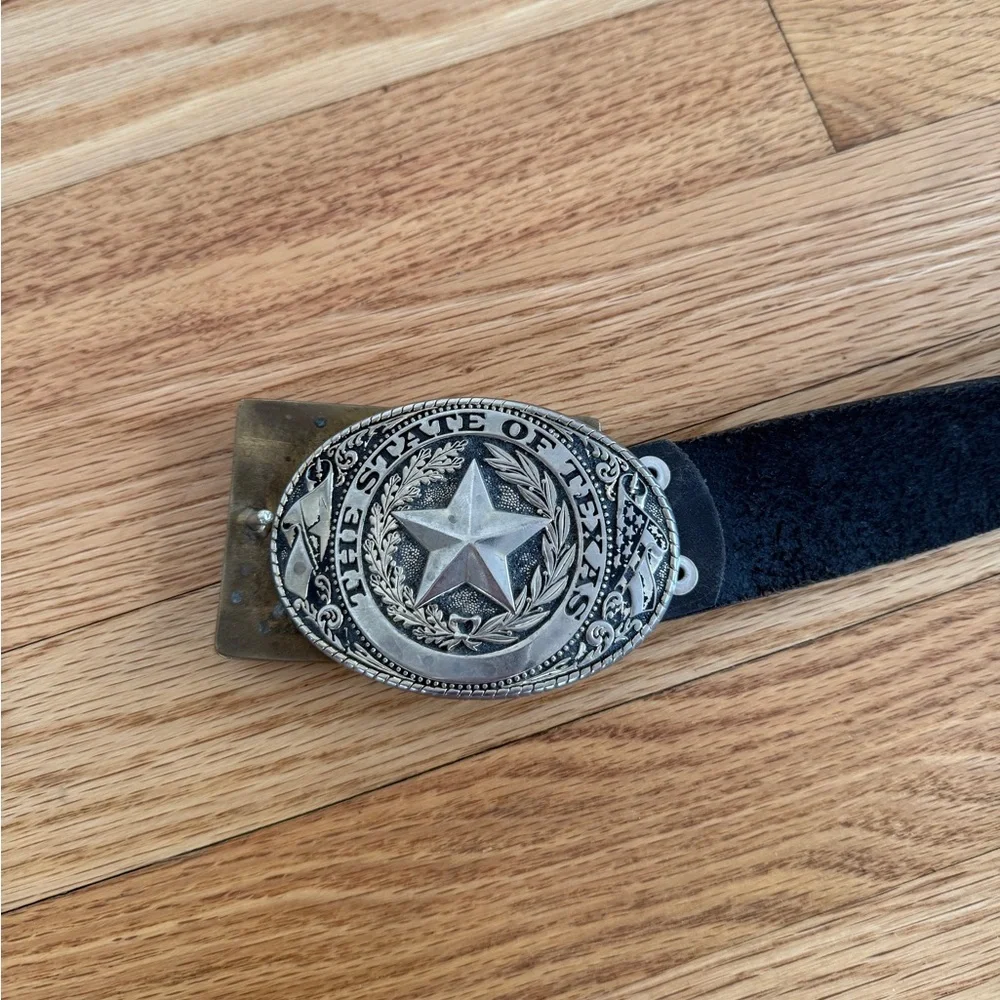 VSA VIRGINS, SAINTS & ANGELS MILAGROSA BELT BUCKLE and State of Texas Seal belt